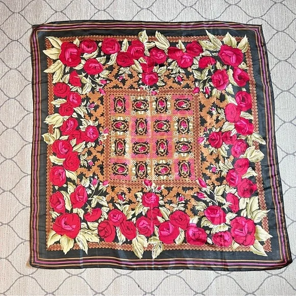 Pink Rose Floral Scarf - Picture 5 of 5